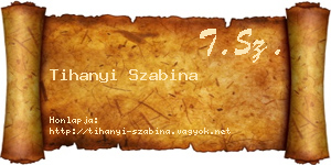 Tihanyi Szabina névjegykártya